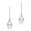 Mikimoto Akoya Cultured Pearl & Diamond Drop Earrings 18K, 6mm