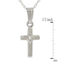 Baby Diamond Cross Pendant 14K -Cheap Glisterra Store 10246098 03