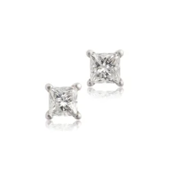 Princess Cut Diamond Solitaire Stud Earrings 14K, 1/2 Ctw.