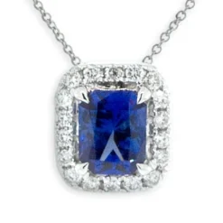 Sapphire & Diamond Pendant 14K