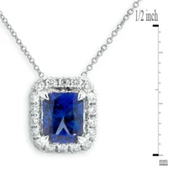 Sapphire & Diamond Pendant 14K -Cheap Glisterra Store 10910289 03
