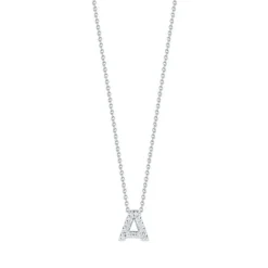 Roberto Coin Tiny Treasures Diamond Initial Pendant 18K Letter 'A'
