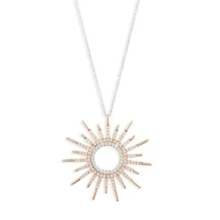 Rose Gold Roberto Coin Tiny Treasures Diamond Sun Necklace 18K