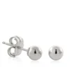 White Gold Ball Earrings 14K, 4mm
