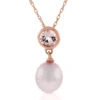 Freshwater Cultured Pearl & Morganite Pendant, 14K Rose Gold -Cheap Glisterra Store 11311552 01