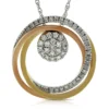 Tri-Color Circle Diamond Convertible Pendant 14K -Cheap Glisterra Store 11321148 01