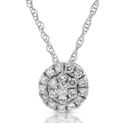 Tri-Color Circle Diamond Convertible Pendant 14K -Cheap Glisterra Store 11321148 05