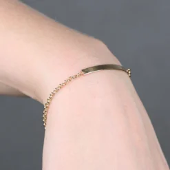 Engravable Bar Bracelet 14K -Cheap Glisterra Store 11346525 03