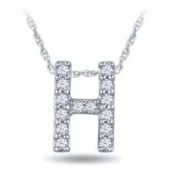 Diamond Initial Pendant 14K Letter 'H'