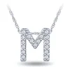 Diamond Initial Pendant 14K Letter 'M'