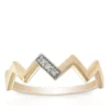 Diamond Zig Zag Midi Ring 14K Size 4.5 -Cheap Glisterra Store 11389202 01