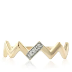 Diamond Zig Zag Midi Ring 14K Size 4.5 8 Diamond Zig Zag Midi Ring 14K Size 4.5 -Cheap Glisterra Store 11389202 03
