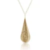 Toscano Webbed Drop Necklace 18K, 24"