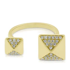 Double Pyramid Diamond Ring 14K