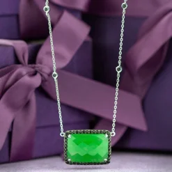 Lisa Bridge Chalcedony & Black Sapphire Necklace -Cheap Glisterra Store 11432143 07