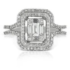 Double Halo Diamond Ring 14K -Cheap Glisterra Store 11445863 05
