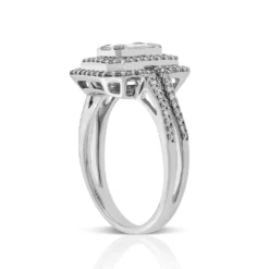 Double Halo Diamond Ring 14K -Cheap Glisterra Store 11445863 06