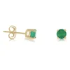 Emerald Stud Earrings, 14K Yellow Gold -Cheap Glisterra Store 11537511 01