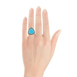 Lisa Bridge Turquoise & Black Sapphire Ring -Cheap Glisterra Store 11539293 04