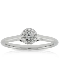 Halo Cupcake Diamond Ring 14K