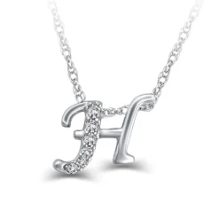 Diamond "H" Initial Pendant 14K