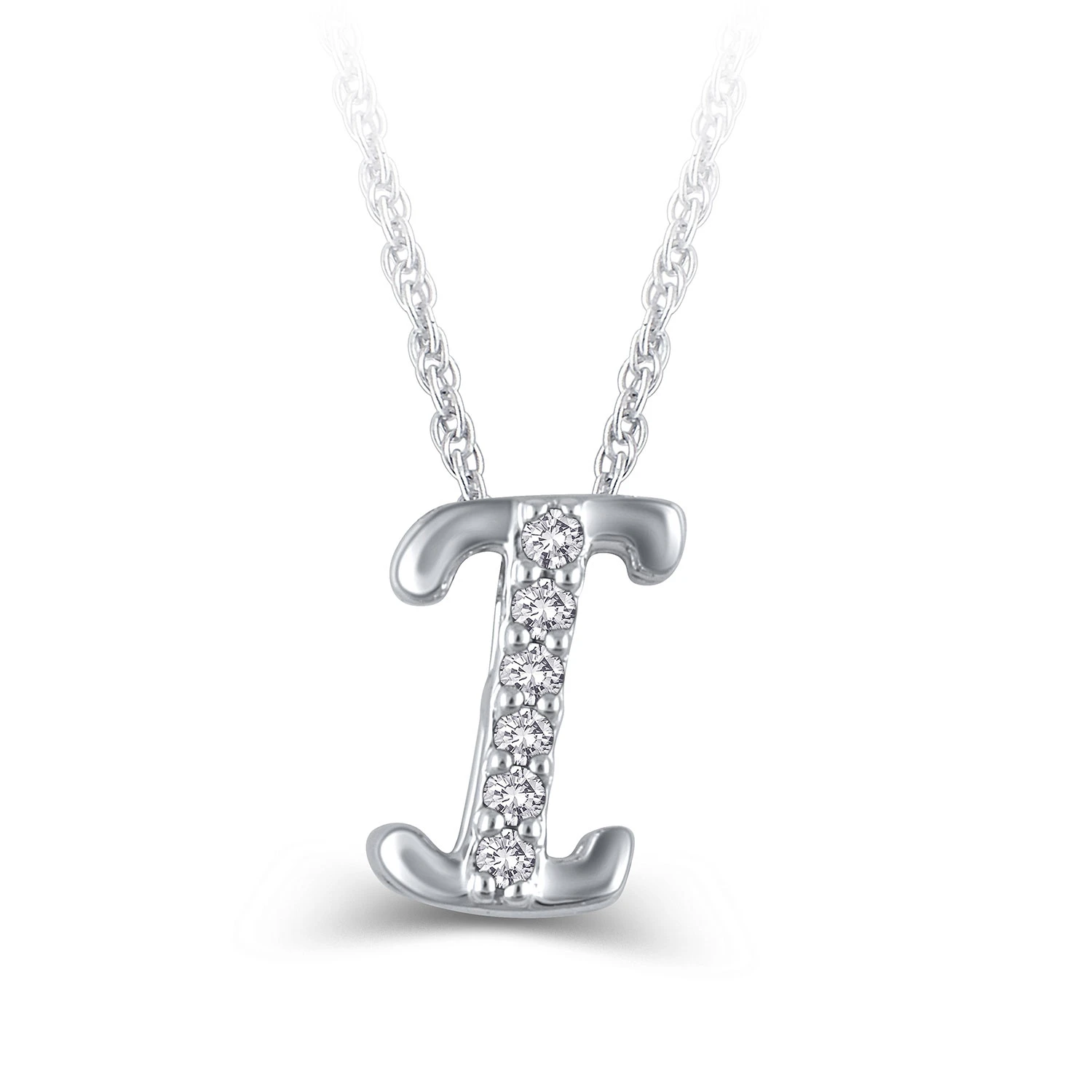 Diamond "I" Initial Pendant 14K 3 Diamond "I" Initial Pendant 14K