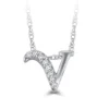 Diamond "V" Initial Pendant 14K -Cheap Glisterra Store 11572401 01