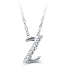 Diamond "Z" Initial Pendant 14K