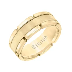 TRITON Contemporary Comfort Fit Band In Yellow Tungsten, 8 Mm