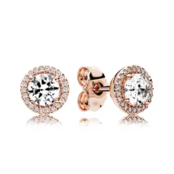 Pandora Round Sparkle Halo CZ Stud Earrings
