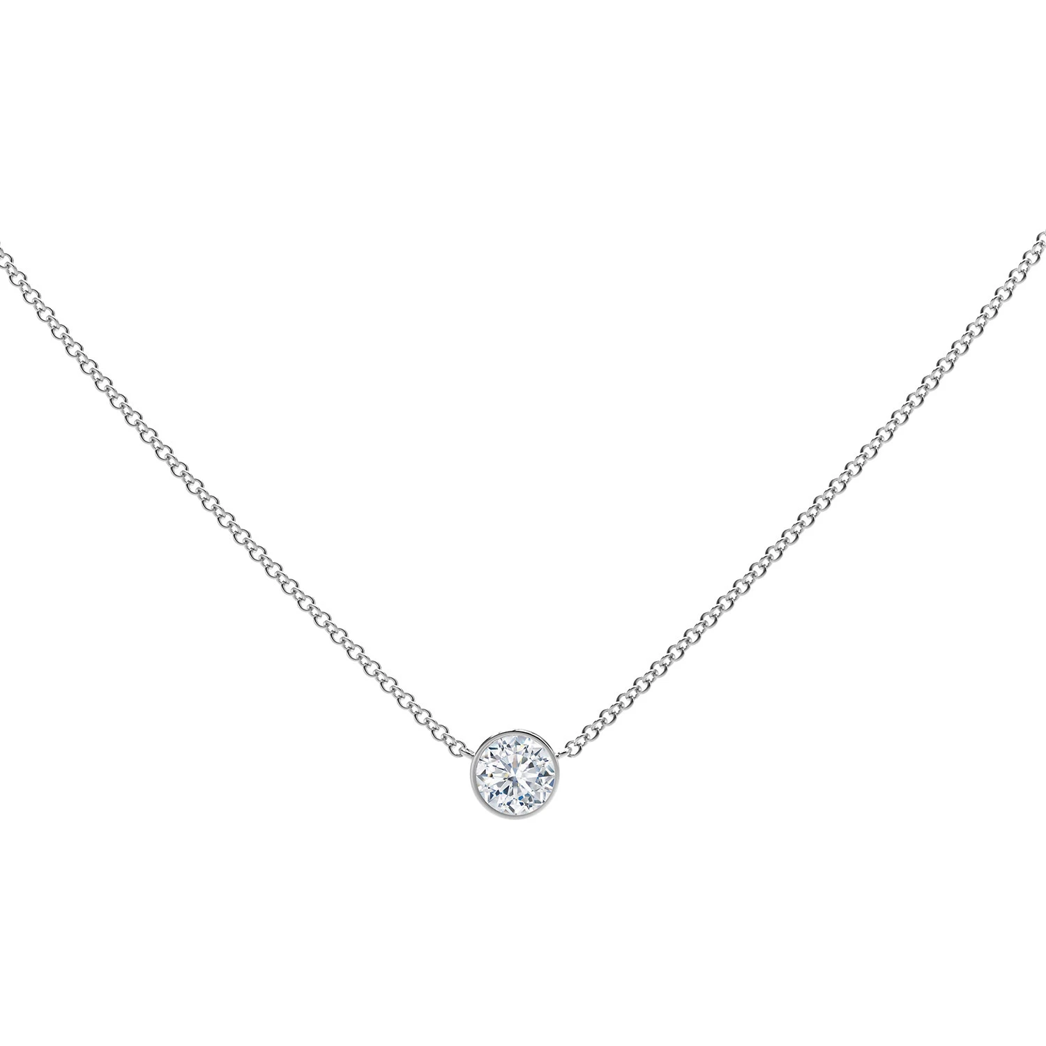 De Beers Forevermark Tribute™ Round Diamond Necklace 18K 3 De Beers Forevermark Tribute™ Round Diamond Necklace 18K