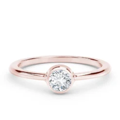 De Beers Forevermark Tribute™ Rose Gold Bezel Set Diamond Ring 18K
