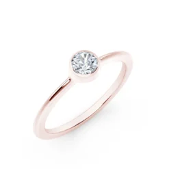 De Beers Forevermark Tribute™ Rose Gold Bezel Set Diamond Ring 18K -Cheap Glisterra Store 11695251 03