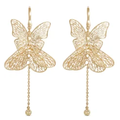 Filigree Butterfly Earrings 14K