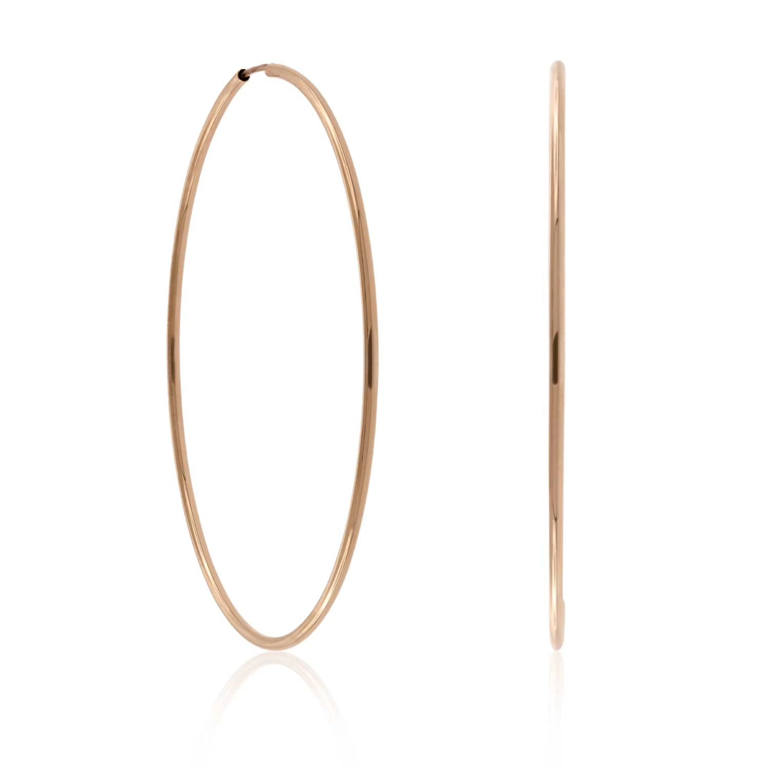 Rose Gold Endless Hoop Earrings 14K 3 Rose Gold Endless Hoop Earrings 14K