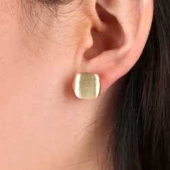 Toscano Satin Square Earrings 14K -Cheap Glisterra Store 11755196 03