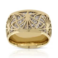 Toscano Laser Cut Out Ring 14K