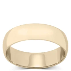 Polished Rounded 6mm Band 14K