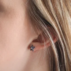 Lisa Bridge Sapphire & White Topaz Starfish Earrings -Cheap Glisterra Store 11856523 03