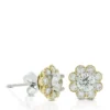 Ben Bridge Signature Diamond Two-Tone Floral Stud Earrings 18K -Cheap Glisterra Store 11866258 01