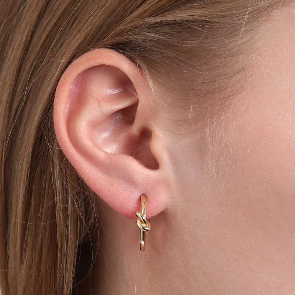 Toscano Love Knot Hoop Earrings 14K 4 Toscano Love Knot Hoop Earrings 14K - Image 2