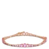 Rose Gold Ombré Pink Sapphire & Diamond Tennis Bracelet 14K 1 Rose Gold Ombré Pink Sapphire & Diamond Tennis Bracelet 14K -Cheap Glisterra Store 11893419 01