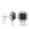 Gray Spinel & Diamond Stud Earrings 14K -Cheap Glisterra Store 11906047 01