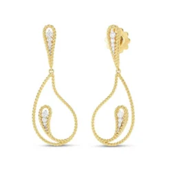 Roberto Coin Byzantine Barocco Paisley Drop Earrings 18K