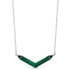 Lisa Bridge Malachite & Onyx Chevron Necklace In Sterling Silver