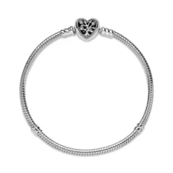 Pandora Moments Family Tree Heart Clasp Snake Chain CZ Bracelet -Cheap Glisterra Store 11998259 03