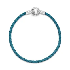 Pandora Moments Seashell Clasp Turquoise Braided Leather Bracelet 8 Pandora Moments Seashell Clasp Turquoise Braided Leather Bracelet -Cheap Glisterra Store 11999182 03