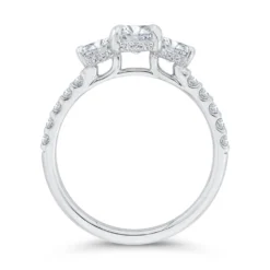 Bella Ponte 3-Stone Oval Diamond Engagement Ring, 14K White Gold -Cheap Glisterra Store 12000741 04