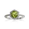 Peridot & Hexagon Diamond Halo Ring 14K -Cheap Glisterra Store 12001376 01 scaled