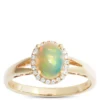 Oval Cut Opal And Diamond Halo Ring, 14K Yellow Gold -Cheap Glisterra Store 12001640 01 scaled